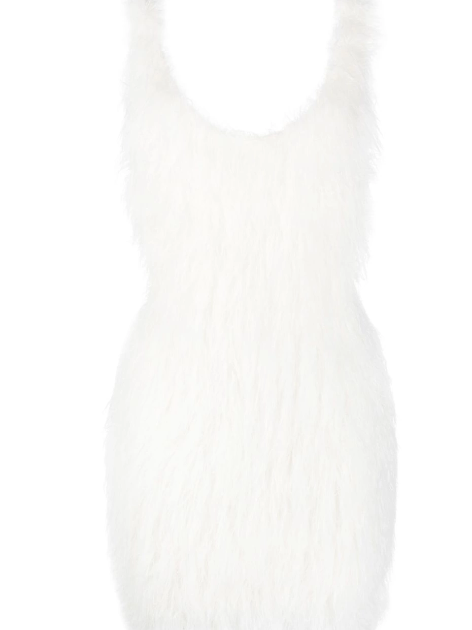 feather-embellished Women backless Coperni minidress 0502